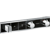 Hansgrohe RainSelect afbouwdeel voor inbouw douchekraan thermostatisch voor 2 functies met handdouchehouder 45.6x90cm zwart/chroom SW157086 Hansgrohe RainSelect afbouwdeel voor inbouw douchekraan thermostatisch voor 2 functies met handdouchehouder 45.6x90cm zwart/chroom SW157086