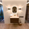 Mondiaz CIRO-DLUX Badkamermeubelset - 80x45x50cm - Solid surface wastafel Ostra - 1 wasbak Midden - zonder kraangaten - 2 lades - Dusk SW1532907
