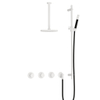 Hotbath Cobber IBS70 Regendoucheset - inbouw - 30cm plafondarm - 20cm ronde hoofddouche - staafhanddouche - glijstang - mat wit SW678209