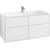Villeroy & Boch Finion wastafelonderbouwkast met 4 laden 119.6X59.1X49.8cm v. meubelwast. 4164 C5/C1/C2/CB glossy wit SW106679 Villeroy & Boch Finion wastafelonderbouwkast met 4 laden 119.6X59.1X49.8cm v. meubelwast. 4164 C5/C1/C2/CB glossy wit SW106679