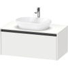 Duravit Ketho.2 Wastafelonderbouwkast - inclusief consoleplaat - met 1 lade - 100x55x45.9cm - met handgreep antraciet - wit mat SW772312