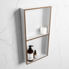 Mondiaz Easy nis 29.5x59.5x8cm voor Inbouw/opbouw 2 open vakken Solid surface Talc/Rust SW643762
