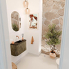 Mondiaz JOYA 63.2cm meuble de toilette - arrondis gauche et droite couleur Dusk - Vasque FAYE position Milieu Sans trou de robinet couleur Urban SW1421682