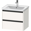 Duravit Ketho.2 Wastafelonderbouwkast - met 2 laden - 63.4x45.5x54.9cm - met grepen antraciet - wit supermat SW772244