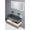 Forzalaqua Palermo lavabo 120,5x51,5x9cm Rectangulaire 1 trou de robinet Pierre naturelle Granit adouci & taillé SW230824