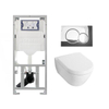 Villeroy & Boch Subway 2.0 compact met softclose zitting toiletset met geberit inbouwreservoir en sigma 01 drukplaat glans chroom sw6242