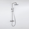 Fortifura Calvi Ensemble de douche pluie - thermostatique - douche principale de 30 cm - flexible lisse - douchette à main - Gunmetal PVD brossé SW1204436