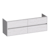 BRAUER Adore Meuble sous-lavabo - 160x46x55cm - 4 tiroirs softclose - sans poignées - 2 découpes de siphon - Forest Seashell SW1198309