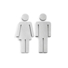 Zack Indici Symbole femme et homme 12x5.2X0.8cm Inox Mat Satiné SW910782