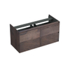 Forzalaqua Reno 2.0 meuble sous-lavabo 120x51x60cm avec 4 tiroirs sans poignées à fermeture douce Chêne massif Charcoal SW492364