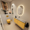 MONDIAZ TURE-DLUX Meuble WC 100cm Ocher. Lavabo EDEN Opalo position milieu. Sans trou de robinet. SW1104452
