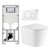 QeramiQ Dely Pack WC - réservoir encastré Geberit UP320 - plaque de déclenchement blanche - WC - Abattant WC - blanc mat SW643467