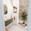Mondiaz JOYA-DLUX 90cm meuble de toilette - couleur Dusk - Vasque FAYE position Gauche Sans trou de robinet couleur Nata. SW1425906