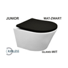 Wiesbaden Vesta junior WC suspendu rimless raccourci brillant blanc Shade slim abattant WC softclose et quick release mat noir SW373868