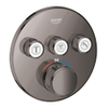 Grohe Grohtherm SmartControl Inbouwkraan - thermostatisch - met omstel voor 3 functies - rond - hard graphite (antraciet) SW354633