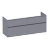 BRAUER Delight meuble sous-lavabo - 140x46x60cm - 4 tiroirs à fermeture en douceur - sans poignées - 2 découpes pour siphon - gris mat SW1199386
