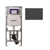 Geberit Inbouwreservoir UP320 met QeramiQ push bedieningsplaat - dualflush - rechthoekige knoppen - kunststof antraciet mat SW1164252