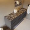 Mondiaz VICA-DLUX ensemble de meuble de salle de bain - 150cm - meuble sous-vasque gris foncé - 4 tiroirs - lavabo encastré cloud droite - 1 trou de robinet - version haute de 60cm - lave SW1086043