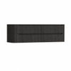 H&R Badmeubelen Juice Wastafelonderkast - 160x45x50cm - linkerhoek afgerond - 4 lades - geïntegreerde greep - basalt SW1491260
