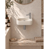 QeramiQ Fuente pack lave-mains – demi-rond – 40 x 21,5 x 12 cm – céramique beige – perçage à droite – robinet gunmetal SW1232832