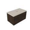 Saniclass Holz Frame Ensemble meuble salle de bains - 80x45x43cm - Plateau en pierre naturelle travertin - 1 trou de robinetterie - 1 tiroir - chêne charcoal mat (bois) SW1478848