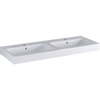 Geberit Icon Lavabo - 120 x 48,5 x 16 cm - 2 vasques - 2 trous de robinet - trop-plein - céramique - blanc brillant SW417300