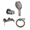 Grohe Essence New Bad-/Douchekraan - 3 standen - met handdoucheset - met doucheslang - hard graphite (antraciet) SW1441619