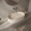 Ideavit Solidthin-60 Opbouw wastafel - 60x35x13 - solid surface - crème mat SW1476803