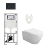 Villeroy & Boch Subway 2.0 DirectFlush CeramicPlus toiletset slimseat zitting - met Geberit reservoir en bedieningsplaat - mat zwart (wit) SW720524