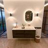 Mondiaz CIRO-DLUX Badkamermeubelset - 130x45x50cm - Solid surface wastafel Glace - 1 wasbak Rechts - zonder kraangaten - 4 lades - Shadow SW1532207