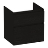 BRAUER Delight meuble sous-lavabo - 60x46x60cm - 2 tiroirs à fermeture douce - sans poignée - 1 découpe pour siphon - Timber Black SW1199387