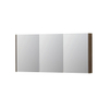 INK SPK2 Spiegelkast - 160x14x74cm - 3 deuren - dubbelzijdige Spiegel - schakelaar en stopcontact - MDF Fineer Chocolate SW439856