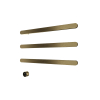 Hotbath &MORE Handdoekradiator - 80x57cm - soft square - 3 stangen - horizontaal - met schakelaar - PVD - geborsteld messing (goud) SW1245823