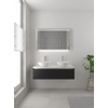 Bruynzeel Giro badmeubelset 49x120x46cm 2 wasbakken 1 lade met spiegel met softclose composite zijde zwart SW384288 Bruynzeel Giro badmeubelset 49x120x46cm 2 wasbakken 1 lade met spiegel met softclose composite zijde zwart SW384288