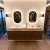 Mondiaz CIRO-DLUX Badkamermeubelset - 190x45x50cm - Solid surface wastafel Oza - 2 wasbak Dubbel - 2 kraangaten - 4 lades - Dusk SW1533335