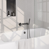 BRAUER Stripe Mitigeur thermostatique baignoire - SET 01 - encastré - combinaison de remplissage de baignoire - douchette à main sur barre - flexible de douche - coude mural - gunmetal brossé PVD SW1434985