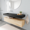 MONDIAZ ALAN 150cm badmeubel onderkast washed oak 1 lade Vrijhangende wastafel cloud links zonder kraangat kleur urban SW408531 MONDIAZ ALAN 150cm badmeubel onderkast washed oak 1 lade Vrijhangende wastafel cloud links zonder kraangat kleur urban SW408531