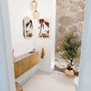 Mondiaz JOYA-DLUX 100cm toiletmeubel - kleur Oak - Wastafel FAYE positie Rechts 1 kraangat kleur Saba. SW1424172
