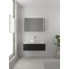 Bruynzeel Giro badmeubelset 49x100x46cm 1 wasbak 1 lade met spiegelkast met softclose composite zijde zwart SW384260 Bruynzeel Giro badmeubelset 49x100x46cm 1 wasbak 1 lade met spiegelkast met softclose composite zijde zwart SW384260