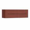 H&R Badmeubelen Juice Meuble sous lavabo - 140x45x50cm - coins arrondis - 4 tiroirs - poignée intégrée - Terra mat SW1490062