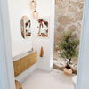 Mondiaz JOYA-DLUX 101.6cm toiletmeubel - ronding links kleur Oak - Wastafel FAYE positie Rechts 1 kraangat kleur Glace. SW1421998