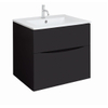 Crosswater Glide II Badmeubelset - 60x45x52cm - 2 lades - greeploos - wastafel - kraangat - ice white - mat zwart SW890270