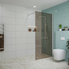 Fortifura Galeria Douche à l'italienne - 100x200cm - verre fumé - Blanc mat SW876891