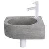 Fortifura Fuente pack lave-mains d'angle – 31,5 x 31,5 x 10 cm – béton gris – robinet blanc mat SW1419194