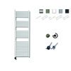 Sanicare radiateur électrique design 172 x 45 cm 920 watts thermostat chrome en bas à gauche blanc SW890910