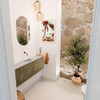 Mondiaz JOYA-DLUX 123.2cm toiletmeubel - ronding links en rechts kleur Dusk - Wastafel FAYE positie Midden Zonder kraangat kleur Glace. SW1426221