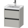 Duravit Ketho.2 Wastafelonderbouwkast - met 2 laden - 48.4x37.5x54.9cm - met grepen antraciet - betongrijs mat SW772185