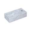 INK Versus lave-mains - 36x18x9cm - marbre - vasque à gauche - trou de robinet à droite - blanc mat SW692964