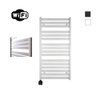 Sanicare HPW - Moda Elektrische Radiator - 120x60cm - 876W - wifi - thermostaat - zwart - linksonder - mat wit SW1448124