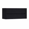 H&R Badmeubelen Juice Meuble sous lavabo - 120x45x50cm - angle droit arrondi - 2 tiroirs - poignée intégrée - noir mat SW1489624